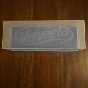 Vintage Kraft Velveeta Cheese Keeper Container Box Blue Lid Kitchen Collectible